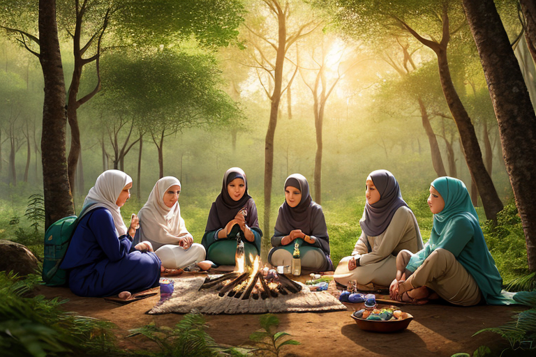 a-group-of-muslim-girls-camping-together-in-a-forest-2